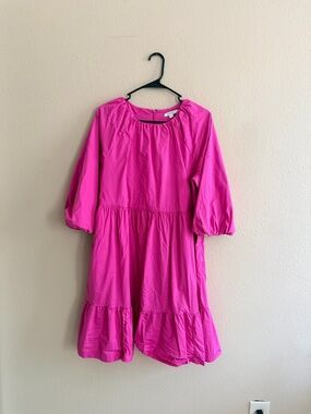 Chicos Pink Puff Sleeve Mini Dress Size 1